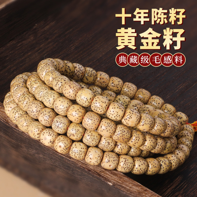 海南十年老陈籽星月菩提子手串黄金籽108颗念珠男女文玩佛珠手链
