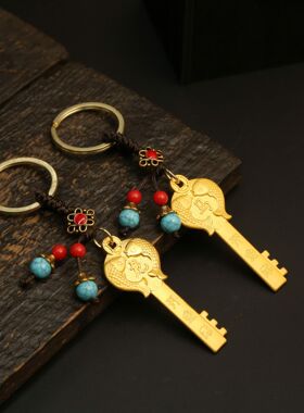 黄铜十二生肖双鱼金色开金库