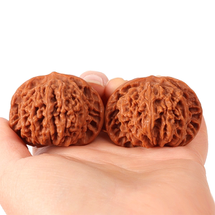 文玩核桃盘龙纹狮子头手把件男士随身把玩核桃文玩天然野生麻核桃