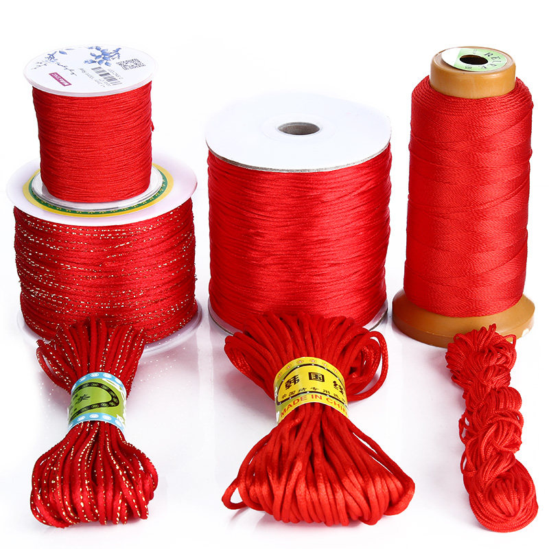 RED ROPE HAND-WOVEN LANYARD PENDANT BRACELET ROPE NECKLACE ROPE NATAL YEAR LINE ROPE CHINESE KNOT WIRE 72 LINE