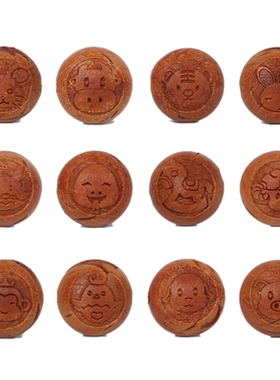 十二生肖手链桃核雕刻