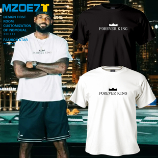 湖人队詹姆斯2025中国行同款篮球服短袖T恤运动训练队服宽松纯棉