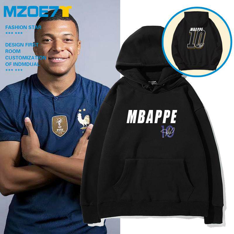 法国队球星10姆巴佩纯棉长袖卫衣男女青少年潮牌印花皇马百搭外套