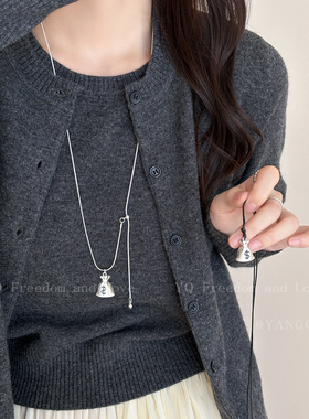 向钱进！钱袋吊坠可抽拉项链女轻奢小众高级感毛衣链秋冬长款配饰