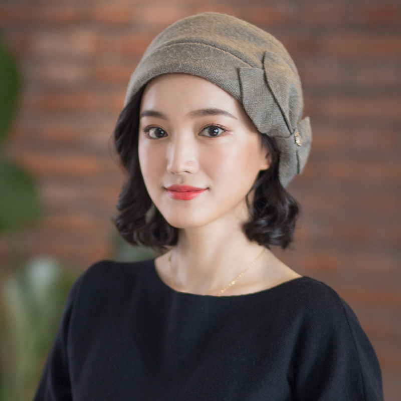 假发帽子女款2023新款贝雷帽女秋冬时尚套头帽一体圆脸适合怎么看?