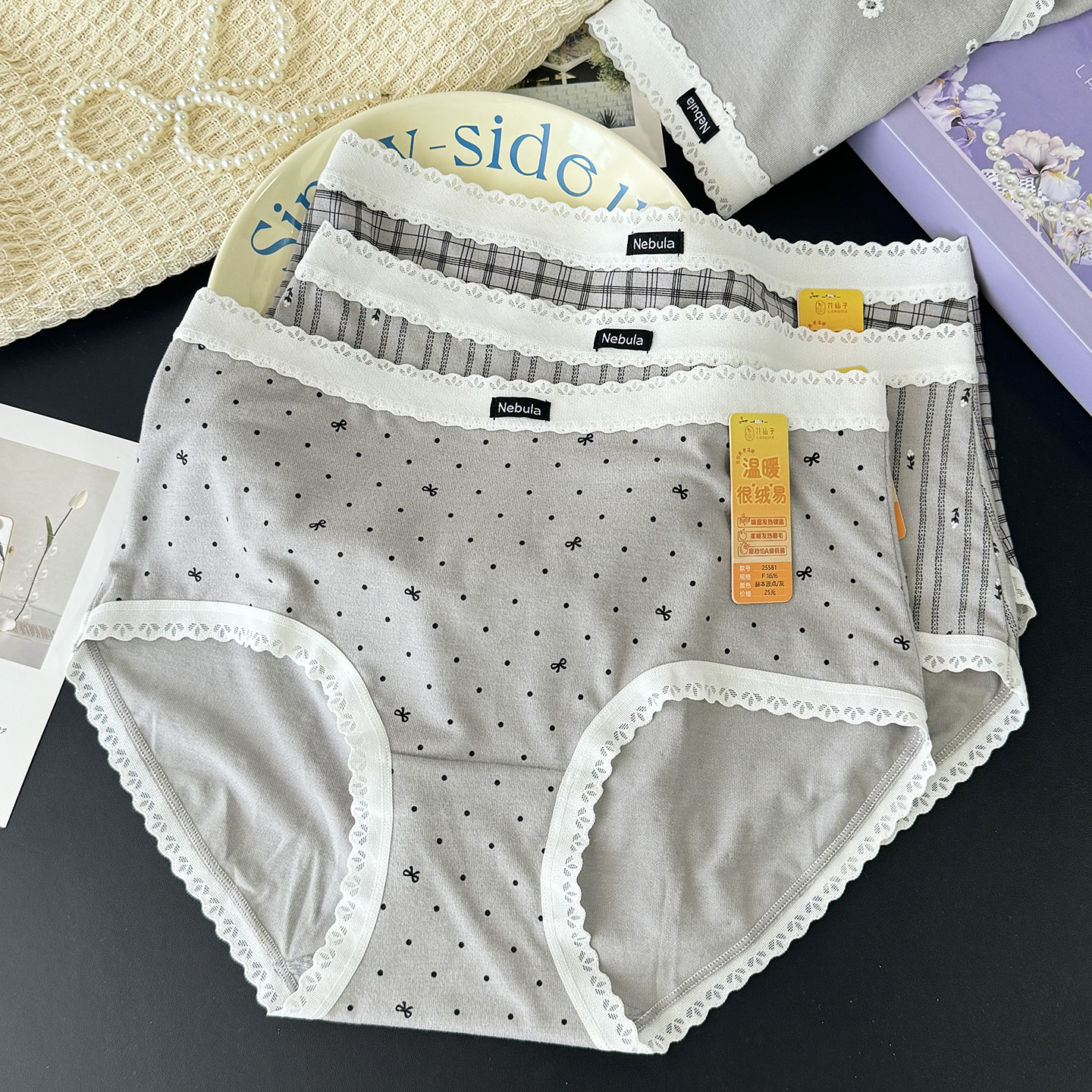 少女格雷系~花仙子磨毛学生短裤