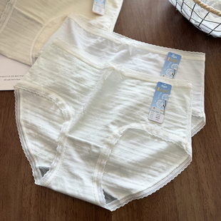 透气10A抑菌内裤 彩田26年春莫代尔棉女内裤 柔软蕾丝边中腰三角裤