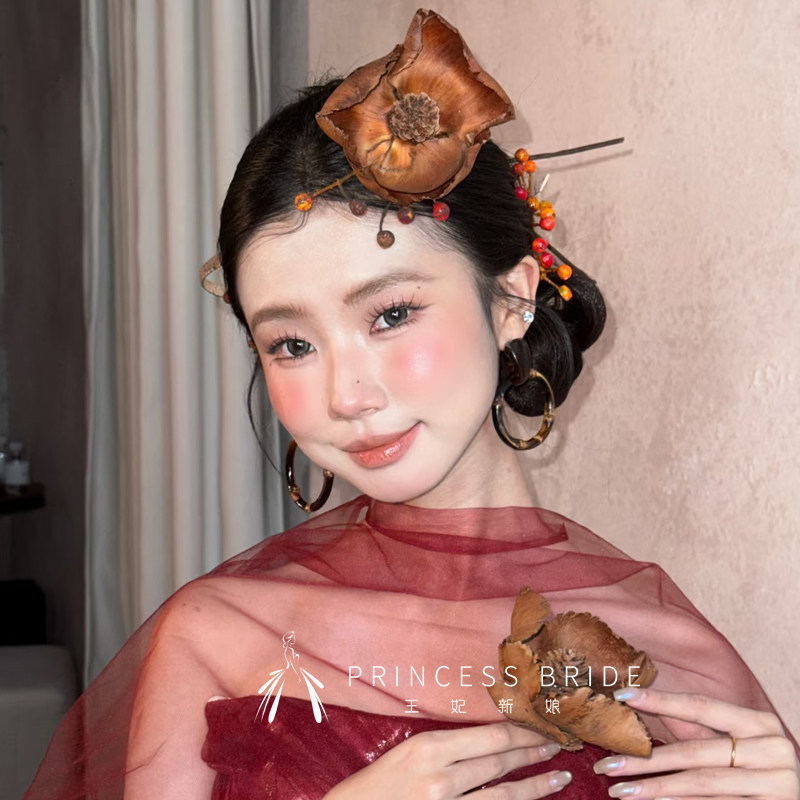 新中式轻复古头饰小众个性晨袍