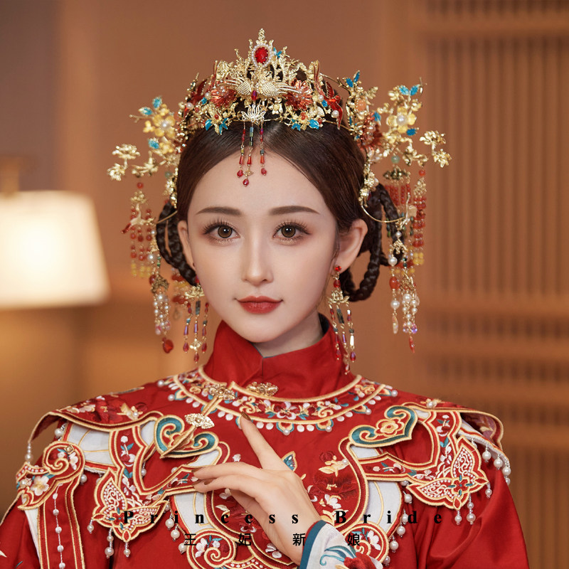 明制中式汉服婚礼头饰凤冠