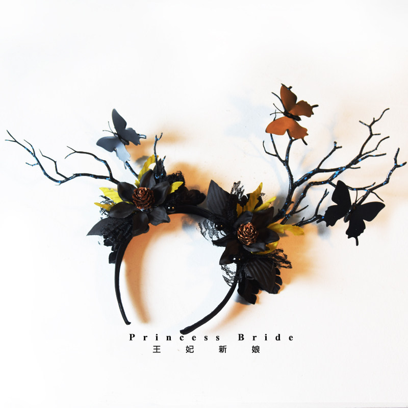 圣诞节精灵头箍超仙鹿角发箍可爱复古日韩头饰少女森系发窟演出