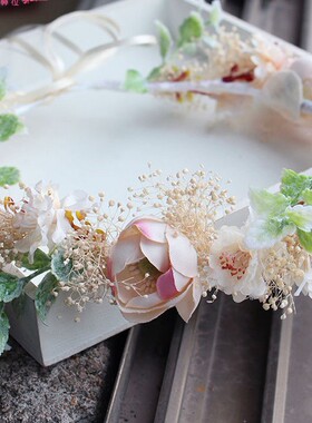 独家定制配饰花森系新娘女神花带