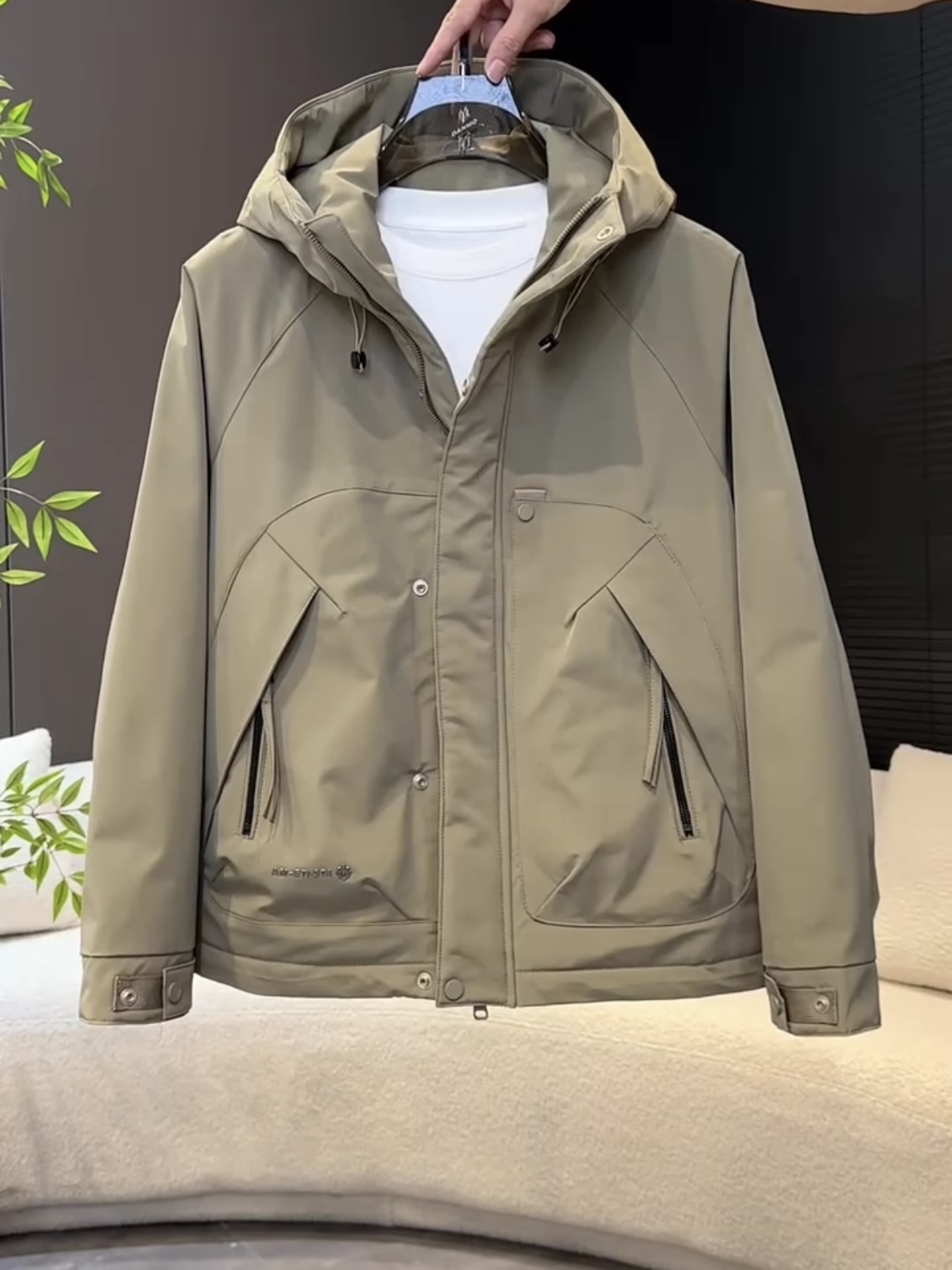 二棉外套男士冲锋衣连帽棉服男款冬季防寒保暖痞帅工装夹克男夹棉