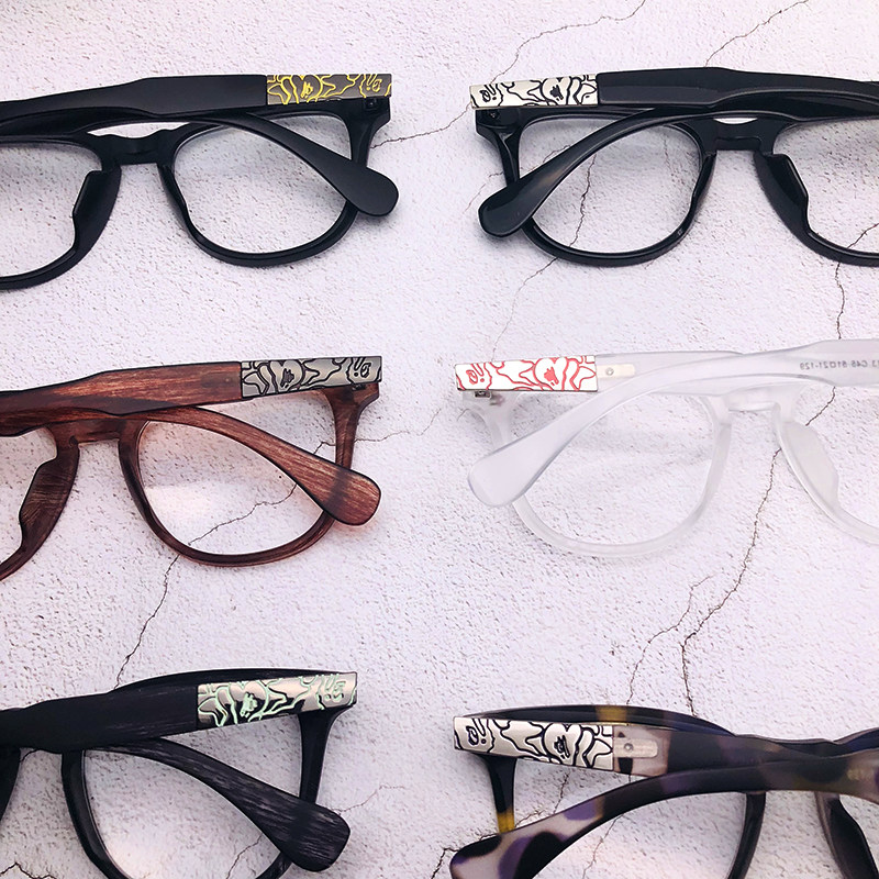日本香港潮牌闪电鲨鱼方形平光镜个性余文乐同款镜框男女近视眼镜