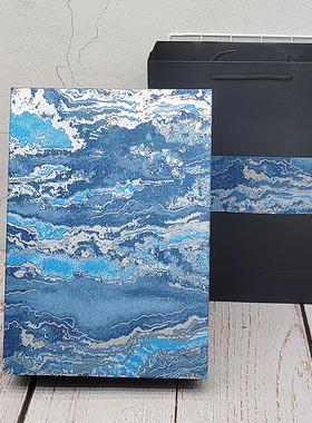 蓝色简约超大号商务长方形礼品盒画册A4相框盒衬衫包装盒定制LOGO