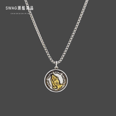 王嘉尔同款祈祷之手项链男女潮流