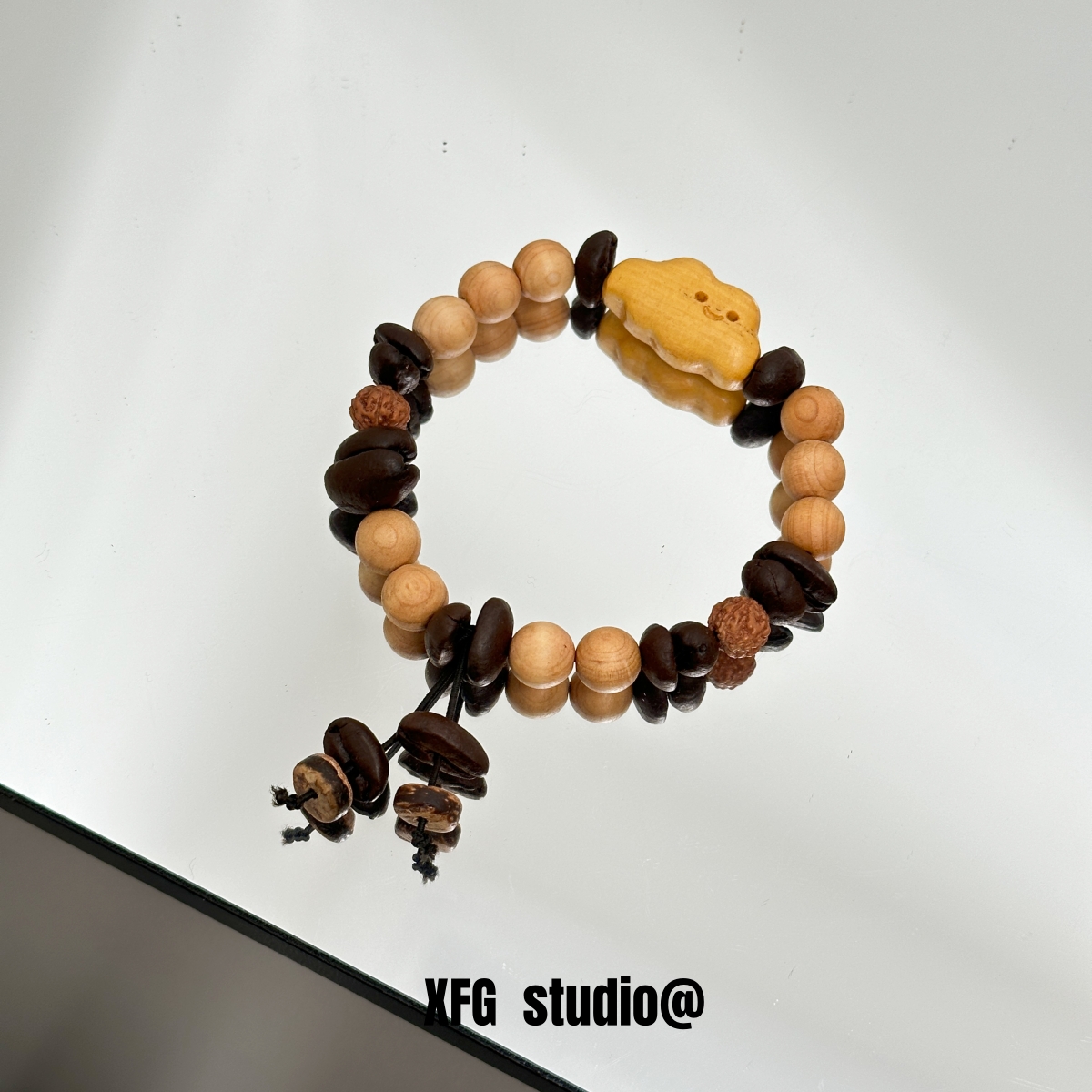 小云朵咖啡豆手串檀木小众设计