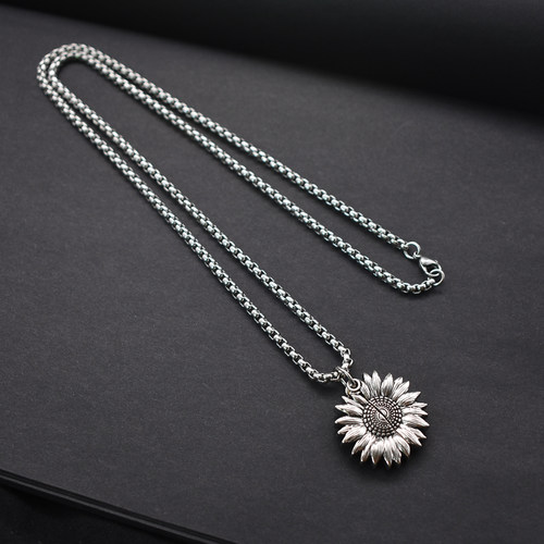街头潮人hiphop向日葵项链嘻哈吊
