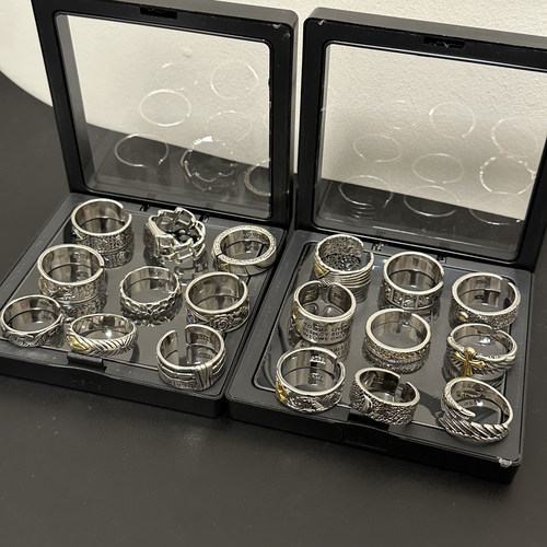 复古做旧男潮戒指开口可调节指环