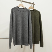 毛衣 男士 MY6562 元 宝针圆领套头保暖羊绒衫 福利 100山羊绒