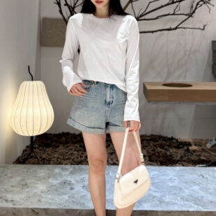 T恤 100支纯棉圆领极简大牌百搭长袖 MY6783 100匹马棉 阈·素野