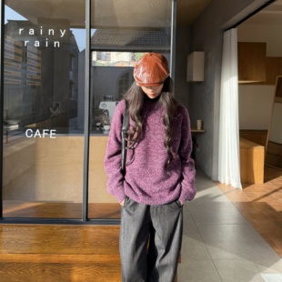 云感柔软圆领羊绒衫 纱 MY6451 羊绒·白厂丝合股花式 待鸢尾花开