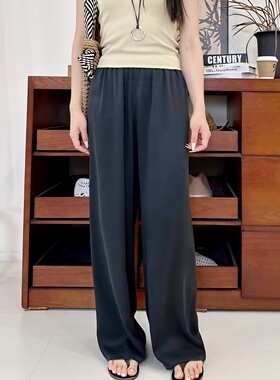 巴赫旧约丨100桑蚕丝丨28姆米砂洗重缎gala裤无侧缝阔腿裤-MY5947