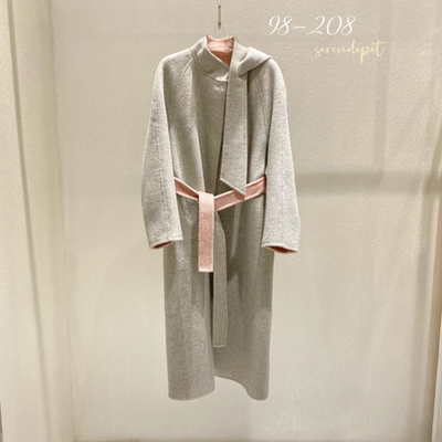 年终大衣专场丨Llama美洲羊驼·羊毛丨设计款飘带双面大衣-MY6626