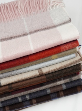 暖意丨100山羊绒丨时尚气质复古格纹保暖百搭纯羊绒围巾-MY6365