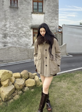 自由升温丨90鹅绒·山羊绒皮毛一体毛领丨Lemair*风羽绒服-MY6438