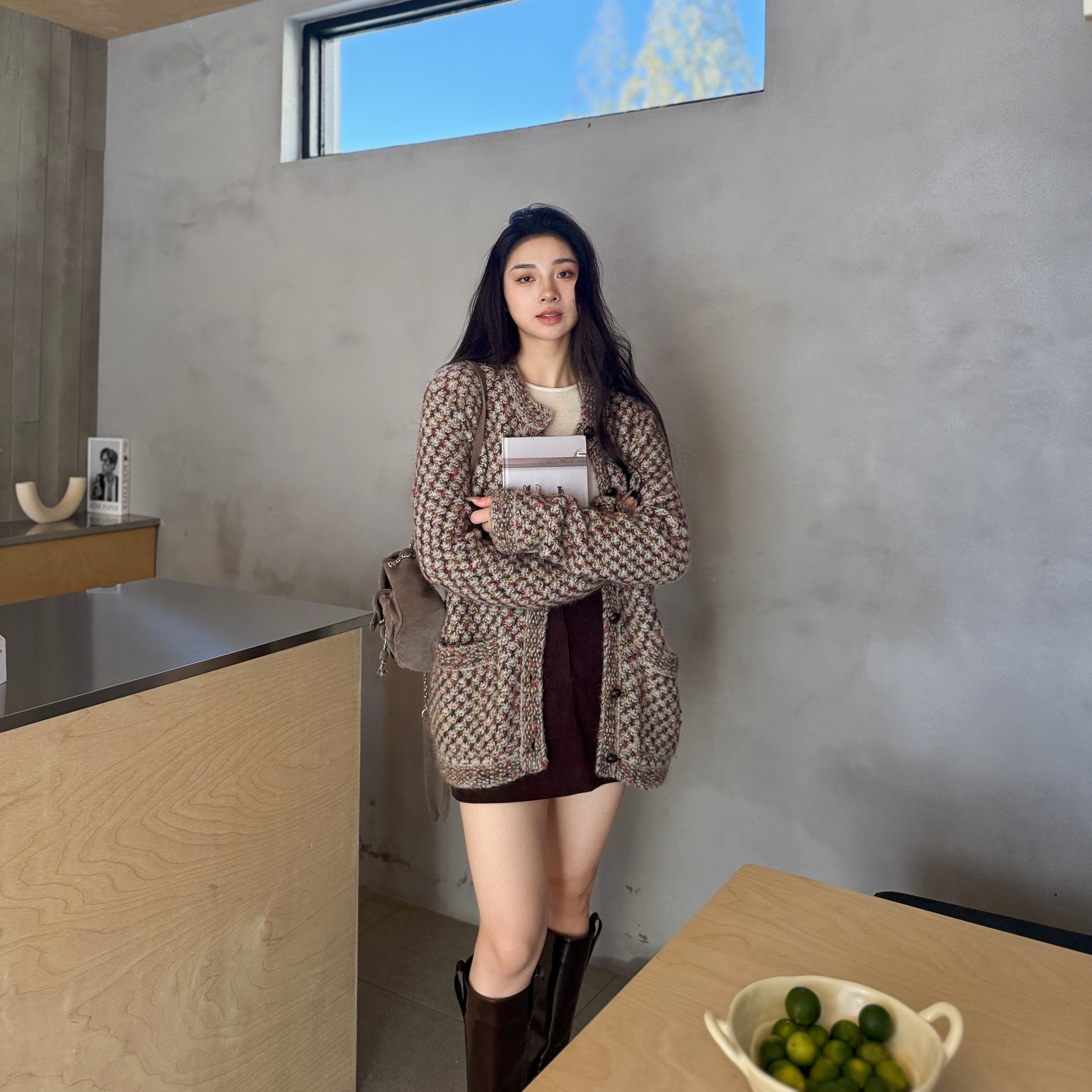 歌剧之夜丨立体烟花纱丨LP风重磅满天星进口机织慵懒开衫-MY6429