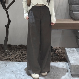 MY6354 复古百搭中高腰显瘦休闲裤 布里斯班 天丝棉竹节感面料
