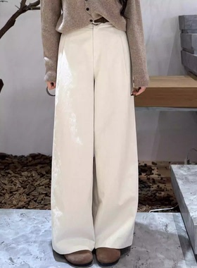 布里斯班丨天丝棉竹节感面料丨复古百搭中高腰显瘦休闲裤-MY6354