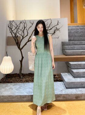 蔓蔓青萝丨100桑蚕丝丨45°斜裁丨16姆米双绉大裙摆夏连衣裙-6992