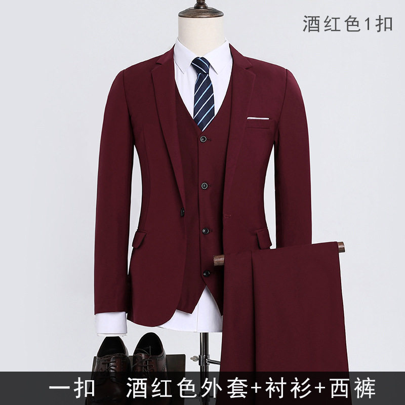 西装套装男套韩版时尚职业婚庆伴郎服上班团体服商务正装西服8801
