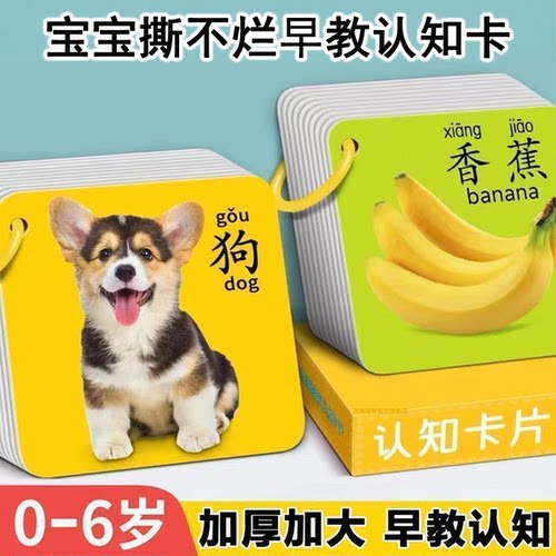 儿童动物卡片婴幼儿认知早教卡