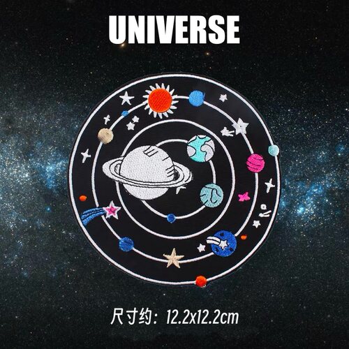 大号宇宙熨烫款喵小物刺绣布贴