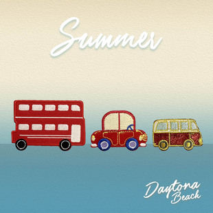 包邮熨烫夏日旅行汽车大巴士衣服辅料裤子笔记本徽章刺绣补丁布贴