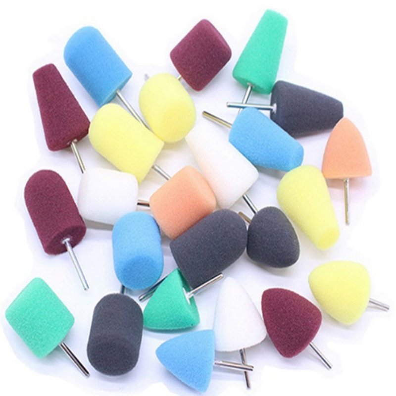 3mm连接杆汽车轮毂抛光海绵磨头风口抛光子弹头海绵打磨海绵轮