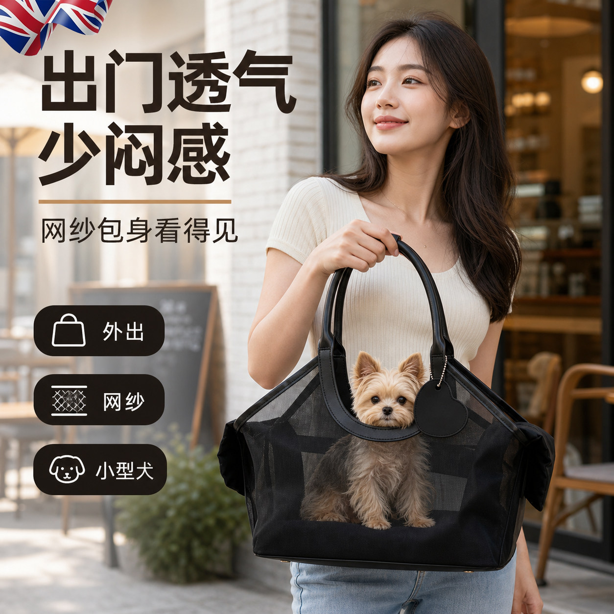 英式轻奢狗狗专用手提单肩背包约克夏出门外出便携遛狗包夏天夏季图片