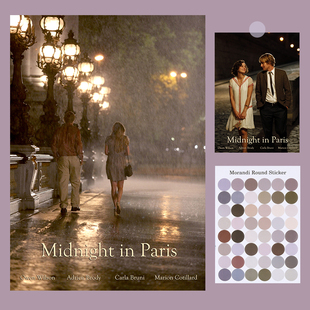 自制午夜巴黎伍迪艾伦电影海报咖啡厅装饰贴画房间文艺墙贴装饰画