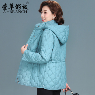 时尚妈妈秋冬棉服中老年女装轻薄款棉衣保暖似羽绒宽松小个子外套