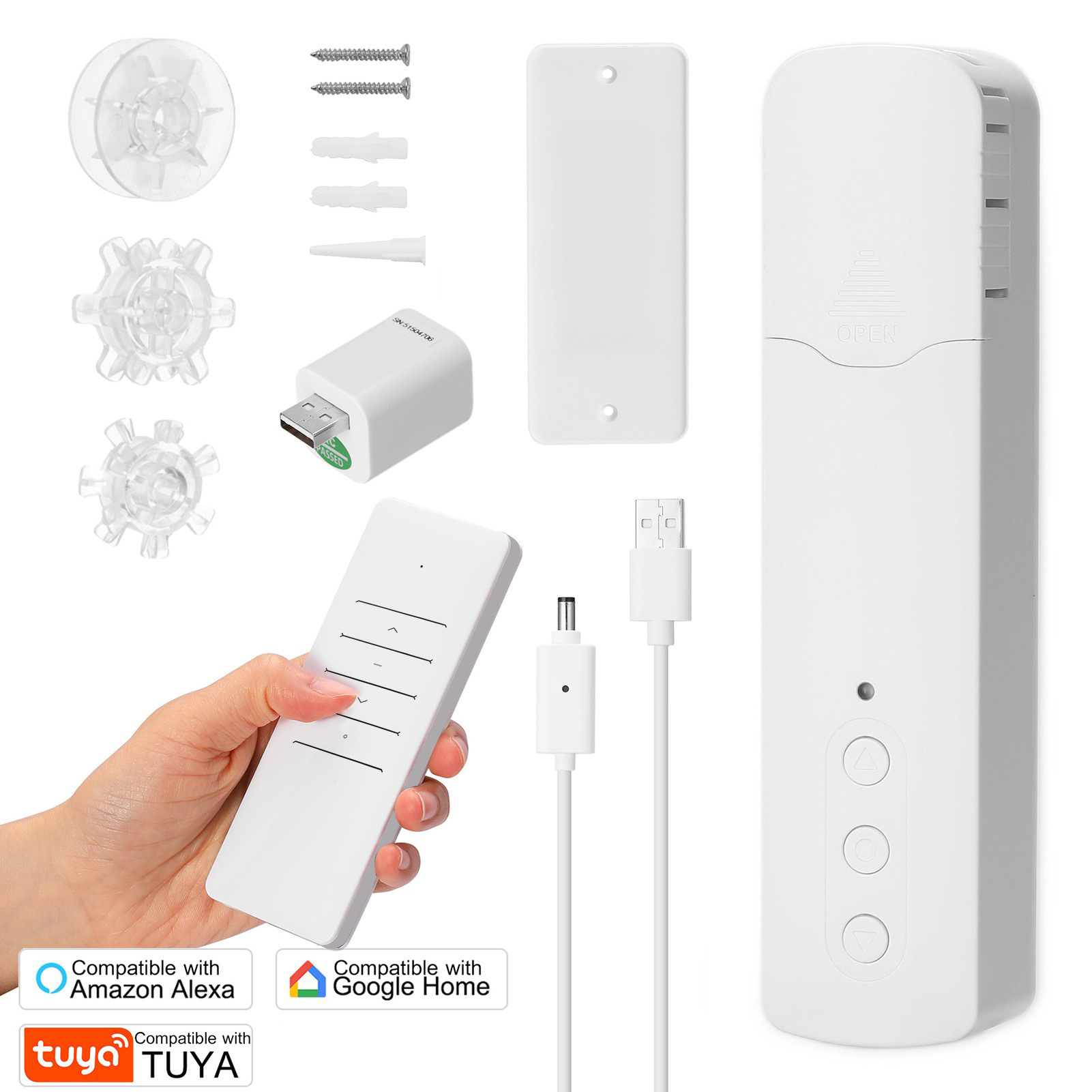 电动拉珠卷帘电机室内涂鸦智能锂电池版拉绳wifi无线智能电动窗帘