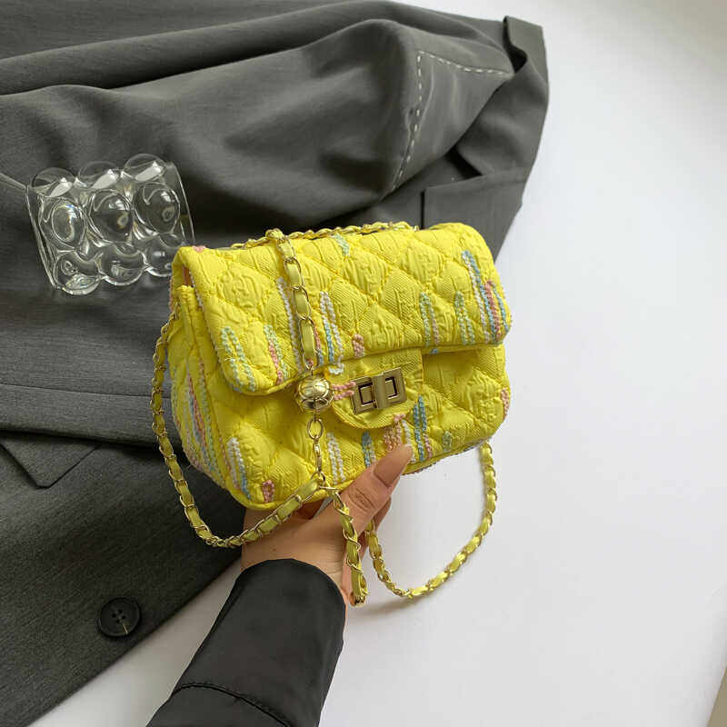 2024新款小香风菱格链条包时尚百搭单肩斜挎腋下包包女小方包,箱包皮具/热销女包/男包,小方包,淘宝优惠券,粉丝福利购,淘宝优惠卷