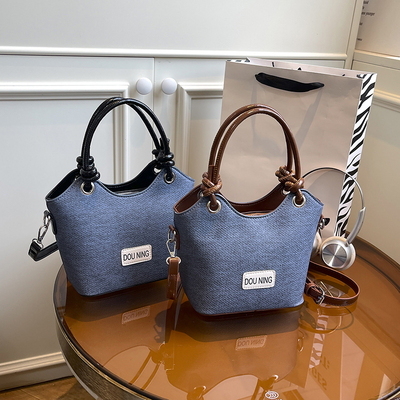 芊舒祺时尚通勤牛仔托特包女2025新款高级感小众轻奢手提斜挎包
