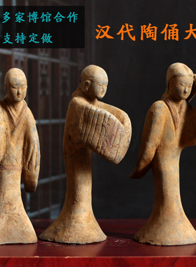 汉代彩绘陶俑人物胖妞仕女酒店