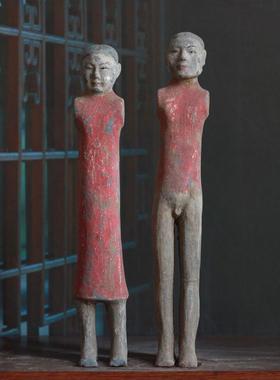 仿古无臂断臂人俑摆件软装饰品