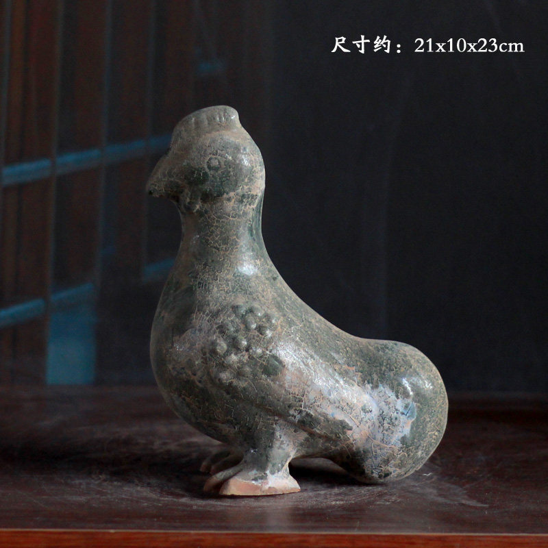 汉绿釉陶瓷牛动物家禽桌面摆件家居影视道具艺术品古风老物件收藏