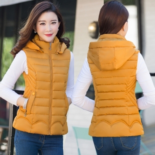 马夹百搭外套2020新款 坎肩秋冬季 秋冬背心 修身 羽绒棉马甲女士短款