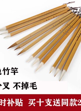 加健大白云狼毫兼毫羊毫毛笔初学者学生书法国画兰竹毛笔大中小楷