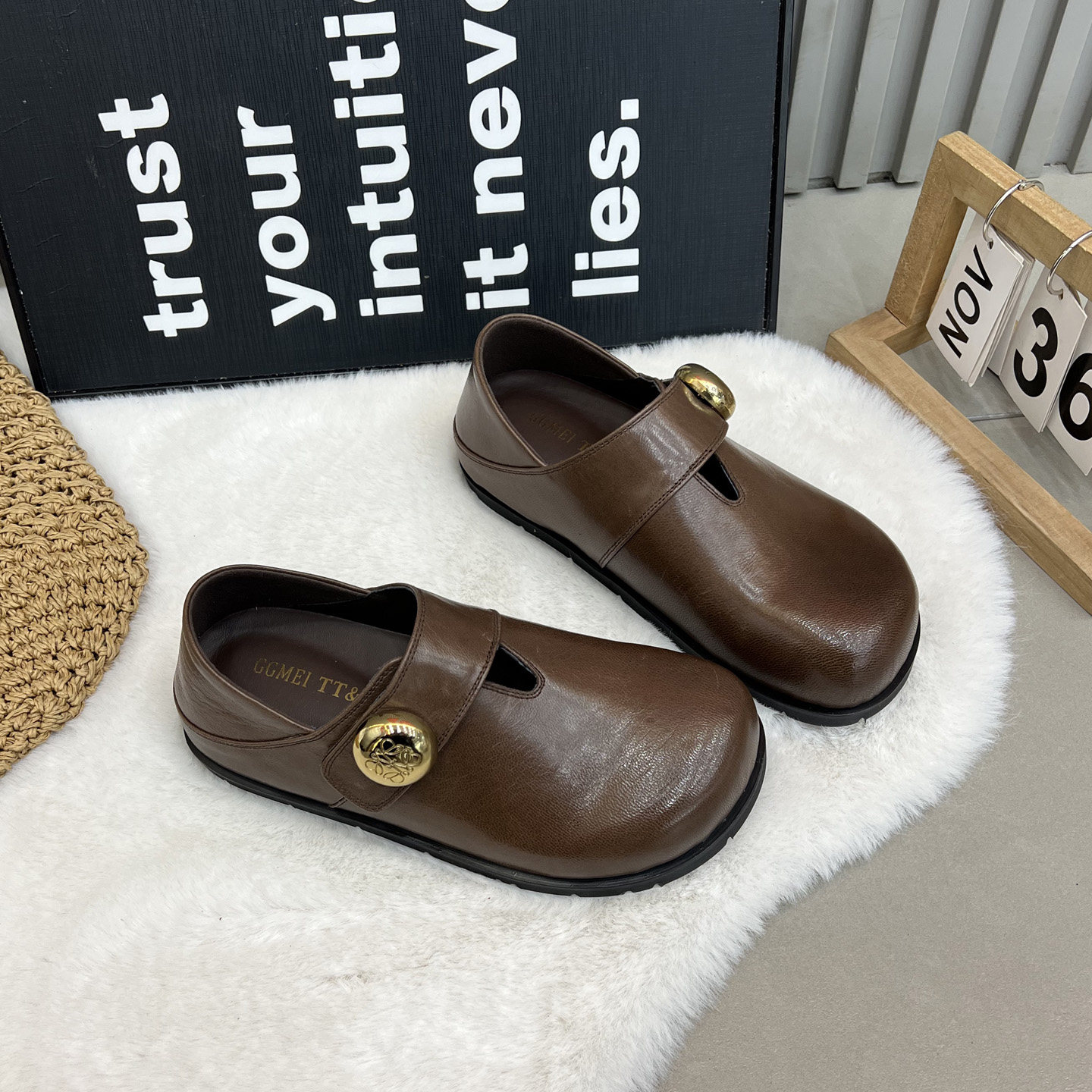 韩版勃肯鞋女2026新款真皮平底单鞋女宽头乐福鞋复古风ins小皮鞋,女鞋,勃肯鞋/软木鞋,淘宝优惠券,粉丝福利购,淘宝优惠卷